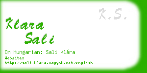 klara sali business card
